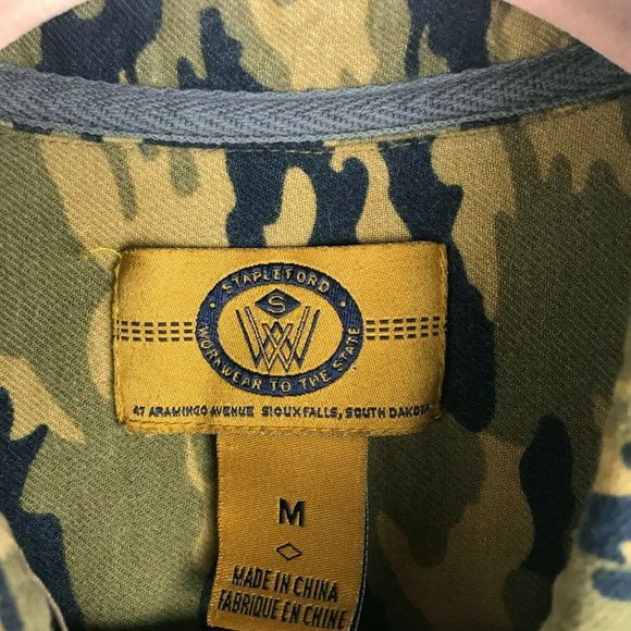 Stapleford Workwear To The State Mens Camouflage Button Up Shirt Sz Medium - Picture 3 of 9